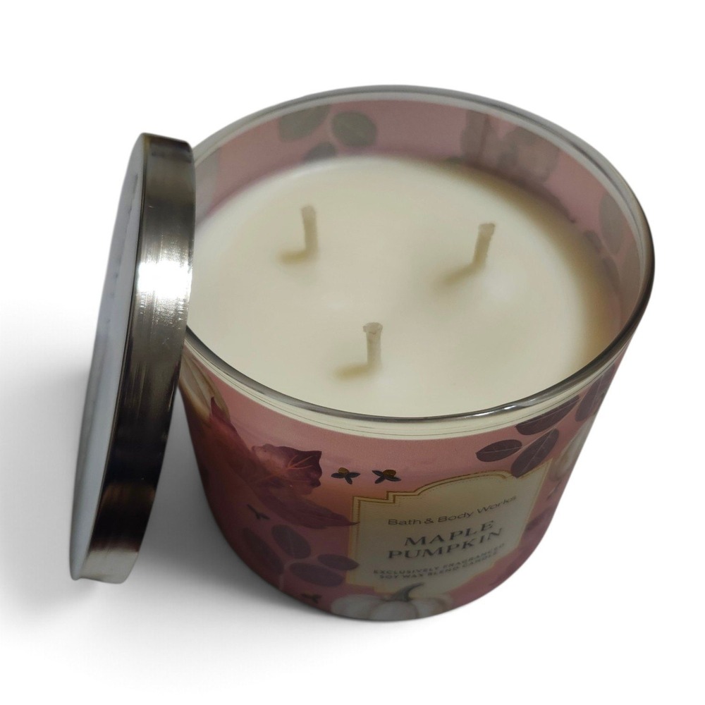 Bath & Body Works Maple Pumpkin 3-Wick Scented Soy Wax Blend Candle Fall Decor